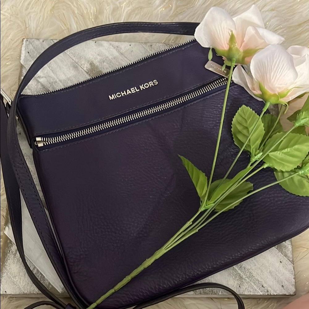Michael Kors Purple Saffiano Leather Crossbody